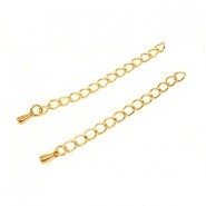 Metal extension chains 50mm with drop Gold